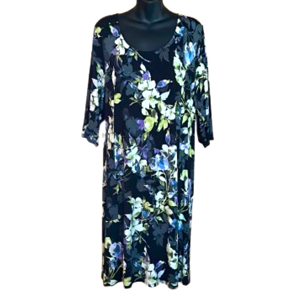 JJill NWT floral dress 3/4 length sleeve